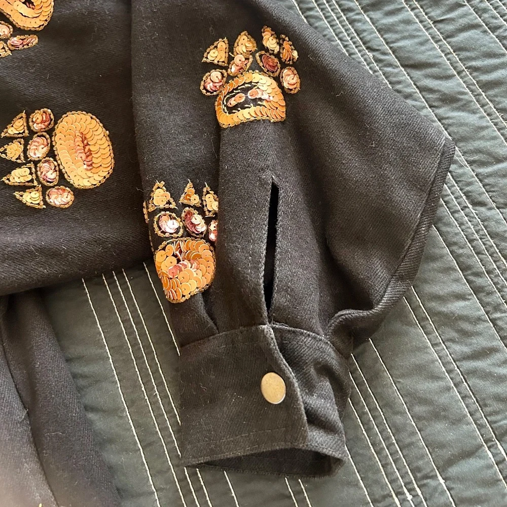 Vintage black Modi Denim gold sequin jacket - Picture 5 of 7